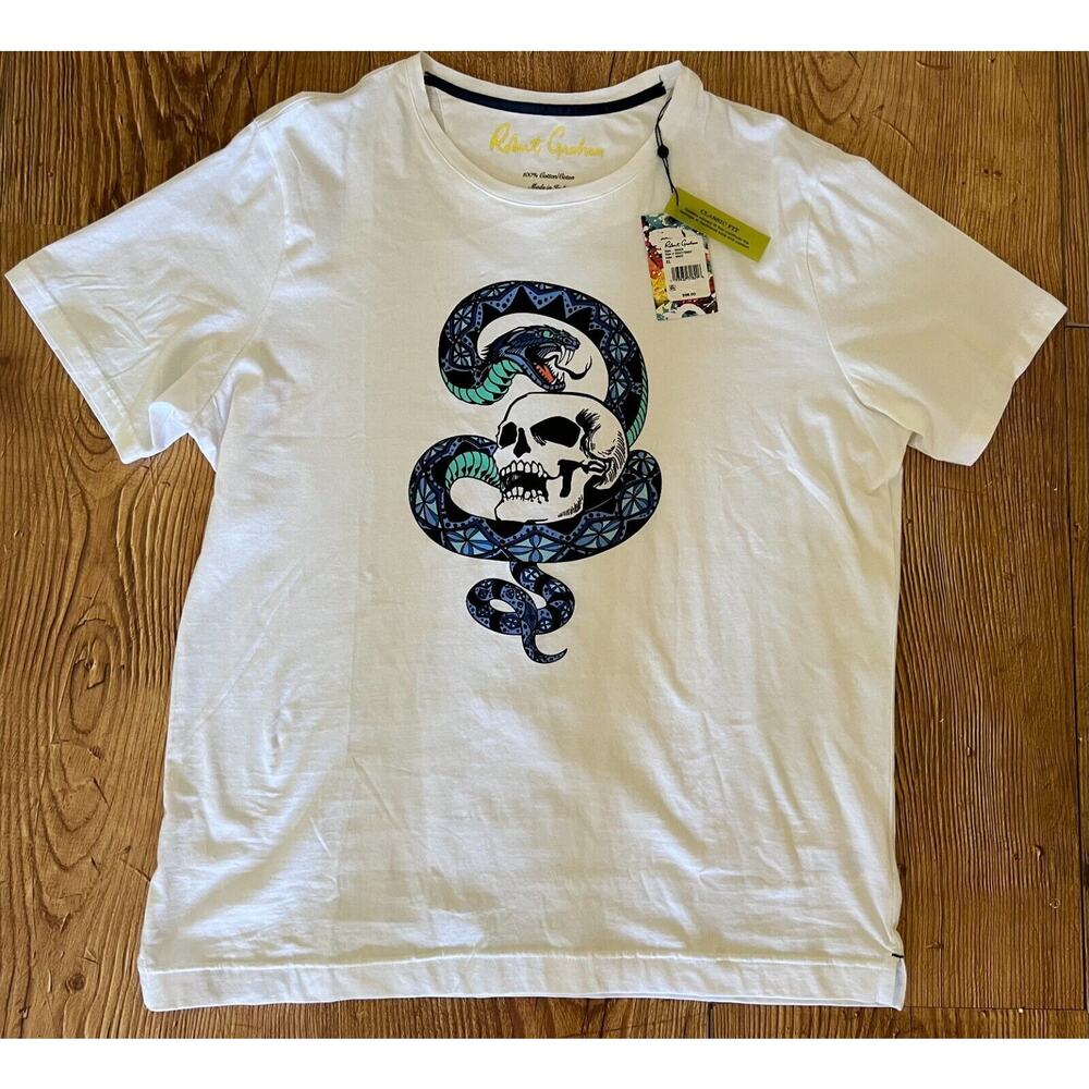 Robert Graham Men's Dozier Skull Graphic T Shirt White Size XL NWT - Picture 16 of 16